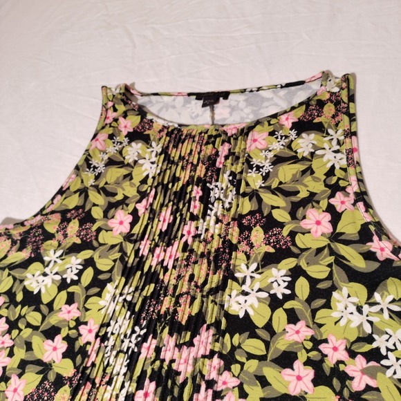 J. Jill Wearever Collection Midi Dress Women's Size M Sleeveless Floral Knit - Picture 3 of 16